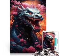 Puzzle da 1000 pezzi per adulti Drago giapponese Giappone Fatto di cartone per 14+ Antistress Sfida difficile Regalo per i compleanni misurare:26x38cm/10.24 x 14.96pollice