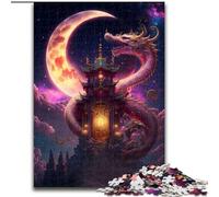 Puzzle da 1000 pezzi per adulti Drago giapponese in legno, Capodanno, regalo di festa 50x75cm per gioco interattivo per famiglie
