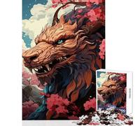 Puzzle da 1000 pezzi per adulti drago giapponese Sakura giocattoli antistress ottimi regali e giocattoli per giochi educativi allena il cervello e le mani dimensioni 38x26cm