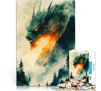 Puzzle da 1000 pezzi per adulti Drago gigante nella nebbia giocattoli educativi per l'apprendimento Migliorare l'amore tra le coppie 75x50cm