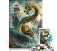 Puzzle da 1000 pezzi per adulti Drago Guardiano del Muro Fatto di carta,per età pari o superiore a 14 anni Taglio di precisione Regali di Babbo Natale segreto。misurare:26x38cm/10.24 x 14.96pollice
