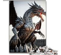Puzzle da 1000 pezzi per adulti, drago metallico, puzzle impegnativo, dimensioni 26x38cm, attività per la famiglia, decorazioni fai da te per la casa, regalo per le feste