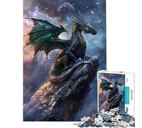 Puzzle da 1000 pezzi per adulti Drago mistico sulla roccia attività divertenti da fare a casa un'opera d'arte un rompicapo per ragazzi dai 14 anni in su (38x52cm)