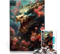 Puzzle da 1000 pezzi per adulti Drago nel giardino rosso Giocattolo educativo intellettuale decomprimente Regali di Babbo Natale segreto 50x70cm
