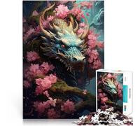 Puzzle da 1000 pezzi per adulti Drago nel giardino rosso per il giocattolo di sfida del gioco educativo è ideale come regalo per tutta la famiglia 52x38cm