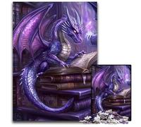 Puzzle da 1000 pezzi per adulti, drago nel libro, puzzle in legno, giochi educativi, con poster abbinato e scheda quiz per età dai 14 anni in su, 50x75cm
