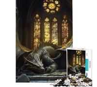 Puzzle da 1000 pezzi per adulti drago nella cattedrale puzzle per ragazzi gioco per famiglie gara di velocità manuale interazione genitore-figlio (dimensioni 50x75cm)