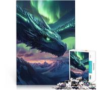Puzzle da 1000 pezzi per adulti Drago nell'aurora boreale Giocattolo educativo per l'apprendimento Giocattoli per la decorazione della casa 38x26cm