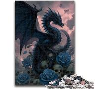 Puzzle da 1000 pezzi per adulti Drago nero 1000 pezzi per adolescenti, rafforza l'amore tra coppie dai 14 anni in su (50x75cm)