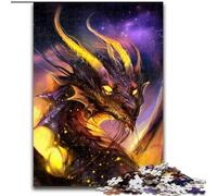 Puzzle da 1000 pezzi per adulti Drago nero, aiuta il cervello a esercitare i giocattoli avvincenti per coltivare la pazienza Decorazione perfetta dimensioni 26x38cm