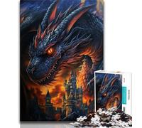 Puzzle da 1000 pezzi per adulti Drago nero cinese Puzzle da 1000 pezzi ideale come regalo per tutta la famiglia Adatto per E 14 38x26cm