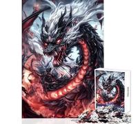 Puzzle da 1000 pezzi per adulti Drago nero con occhi rossi Decorazione per la casa Giocattoli Regali di compleanno Gioco pratico Adatto per la decorazione della scrivania Dimensioni 50x75cm