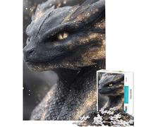 Puzzle da 1000 pezzi per adulti Drago Nero con Polvere Dorata Difficile e Sfida Un'Opera d'Arte Gioco Educativo Adatto a Persone dai 14 anni in su (50x75cm)