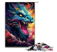 Puzzle da 1000 pezzi per adulti drago psichedelico da colorare tra le nuvole ideale come regalo per tutta la famiglia 75x50 cm.