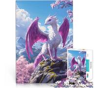 Puzzle da 1000 pezzi per adulti Drago rosa sulla cima della montagna Giochi di relax Decorazione murale Regali unici per compleanno e Natale 75x50cm