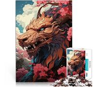 Puzzle da 1000 pezzi per adulti Drago Sakura giapponese per il giocattolo di sfida del gioco educativo Migliorare l'amore tra le coppie 52x38cm