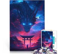 Puzzle da 1000 pezzi per adulti Drago sopra il tempio giapponese Gioco impegnativo e gioco in famiglia Decorazioni e regali unici per la casa 38x26cm