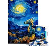 Puzzle da 1000 pezzi per adulti "Drago sotto una notte stellata" - Gioco rompicapo per adulti - Un'opera d'arte per compleanno e Natale (Dimensioni 38x52cm)