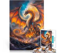 Puzzle da 1000 pezzi per adulti Drago sulla città Giocattoli che creano dipendenza e sfidano l'intelligenza del cervello Migliorare la memoria 50x70cm