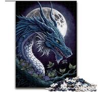 Puzzle da 1000 pezzi per adulti, Drago sulla Luna, in legno, regalo perfetto per bambini dai 14 anni in su, 50x75cm, rompicapo per adolescenti, regalo perfetto per le feste