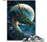 Puzzle da 1000 pezzi per adulti Drago sulla Luna in legno, regalo perfetto per bambini dai 14 anni in su, 50x75cm, stimolante e divertente, attività per famiglie