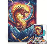 Puzzle da 1000 pezzi per adulti: Drago sulla montagna con fulmine, gioco impossibile, attività divertenti da fare in casa, collezione d'artista, belle arti 50x75cm