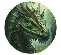 Puzzle da 1000 pezzi per adulti, drago verde della giungla, puzzle in cartone, regalo per uomini e donne, per tutti i giorni e per occasioni speciali (dimensioni 67,5x67,5 cm)