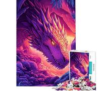Puzzle da 1000 pezzi per adulti drago viola nella grotta puzzle per ragazzi giochi divertenti assemblaggio di modelli compleanno e Natale (dimensioni 38x26cm)