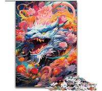 Puzzle da 1000 pezzi per adulti, drago volante con graffiti colorati, in legno, idea regalo unica fai da te per la casa, 50x75cm, gioco rompicapo per adolescenti, regalo perfetto per le feste
