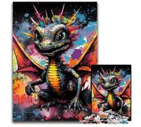 Puzzle da 1000 pezzi per adulti, drago volante, graffiti, da dipingere, per adulti, attività divertenti a casa, regalo di compleanno, regali da viaggio, 50x75CM/19,68x29,52 pollici