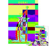 Puzzle da 1000 pezzi per adulti Dubai Emirati Arabi Uniti poster pop art giocattolo educativo gioco per famiglie difficile regalo di Babbo Natale segreto (dimensioni 38x26cm)