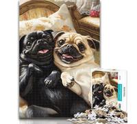 Puzzle da 1000 pezzi per adulti Due carlini Puzzle per adulti 1000 pezzi, giocattoli giochi educativi antistress che migliorano l'amore tra coppie 75x50cm