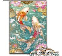 Puzzle da 1000 pezzi per adulti, due carpe koi, giochi, giocattoli, regalo di compleanno unico e regali per bambini dai 14 anni in su dimensioni 50x75cm