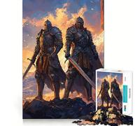Puzzle da 1000 pezzi per adulti Due cavalieri al tramonto Decorazione a incastro Gioco di costruzione per la pace Regalo di compleanno (38x26cm)