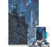 Puzzle da 1000 pezzi per adulti "Due cavalieri nella notte" gioco educativo decorazione per la casa collezione d'artista belle arti 38x26cm