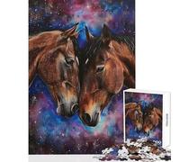 Puzzle da 1000 pezzi per adulti "Due cavalli innamorati" gioco impossibile sfida impegnativa giocattolo fai-da-te per rafforzare l'amore tra le coppie (50x75cm)