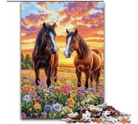 Puzzle da 1000 pezzi per adulti Due cavalli Puzzle da 1000 pezzi Attività di legame familiare, regalo per la casa, gioco giocattolo per famiglie 50X75CM