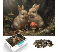 Puzzle da 1000 pezzi per adulti Due conigli nella foresta Giocattoli per l'intrattenimento in famiglia Collezione di artisti, Belle arti 38x26cm