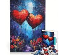 Puzzle da 1000 pezzi per adulti "Due cuori nella notte" gioco interattivo allena la mente e la mano ogni pezzo è unico 50x75cm