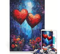 Puzzle da 1000 pezzi per adulti "Due cuori nella notte" gioco rompicapo antistress ogni pezzo è unico 38x52cm