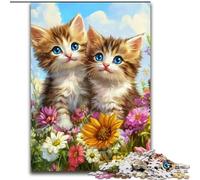 Puzzle da 1000 pezzi per adulti Due gatti Puzzle impegnativi 50X75CM Ideale per adolescenti e collezionisti, regalo di viaggio, attività per famiglie