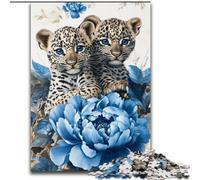 Puzzle da 1000 pezzi per adulti, due leopardi, gioco per famiglie, antistress, sfida difficile, rafforza l'amore tra coppie dimensioni 50x75cm