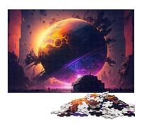 Puzzle da 1000 pezzi per adulti Due mondi in collisione divertente per tutta la famiglia con poster abbinato e foglio di quiz (dimensioni 75x50 cm)