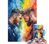 Puzzle da 1000 pezzi per adulti due uomini che si toccano la fronte puzzle per adolescenti giocattolo decorativo da parete regalo perfetto per gli appassionati di videogiochi (dimensioni 38x52cm)