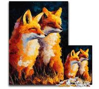 Puzzle da 1000 pezzi per adulti "Due volpi", ideale come regalo per adolescenti, coppie e amici per compleanni e Natale, 50x75cm