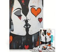 Puzzle da 1000 pezzi per adulti Due volti che si baciano gioco interattivo taglio di precisione regalo di compleanno regalo 38x52cm