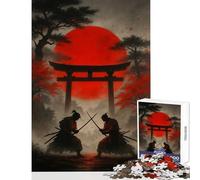 Puzzle da 1000 pezzi per adulti duello di samurai sotto il sole rosso giocattolo decorazione da parete ottimo regalo per giochi rilassanti giochi per migliorare l'amore tra coppie dimensioni 50x75cm