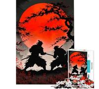 Puzzle da 1000 pezzi per adulti Duello Samurai con Luna Rossa Gioco Pratico Giocattolo Educativo Regalo di Compleanno (Dimensioni 75x50cm)