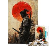 Puzzle da 1000 pezzi per adulti duello tra samurai al tramonto gioco intellettuale pratico con schema di assemblaggio regalo di compleanno (dimensioni 38x52cm)