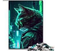 Puzzle da 1000 pezzi per adulti e adolescenti a forma di gatto, aiuta il cervello a esercitare i giocattoli che creano dipendenza e coltivano la pazienza Decorazione perfetta dimensioni 50x75cm